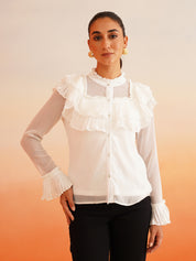 Beatnik White Shirt Style Tops Beatnik