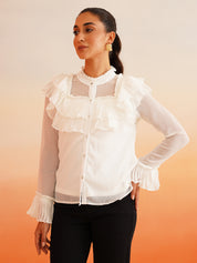 Beatnik White Shirt Style Tops Beatnik