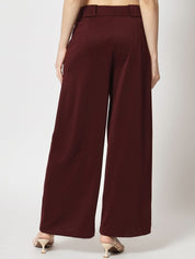 Beatnik Maroon Flare  Womens Trousers