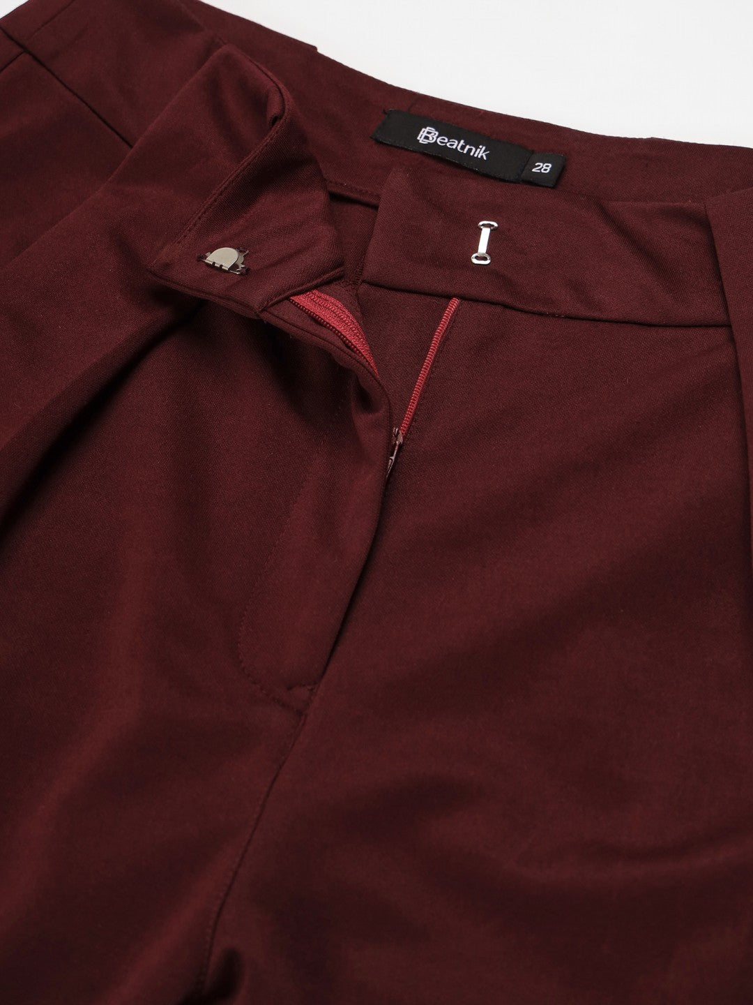 Beatnik Maroon Flare  Womens Trousers