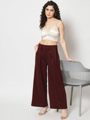 Beatnik Maroon Flare  Womens Trousers