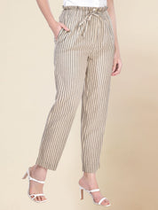 Beatnik Beige Cigarette Womens Trousers