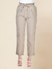 Beatnik Beige Cigarette Womens Trousers