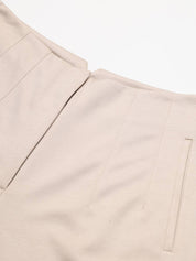 Beatnik Beige Pleated Womens Trousers