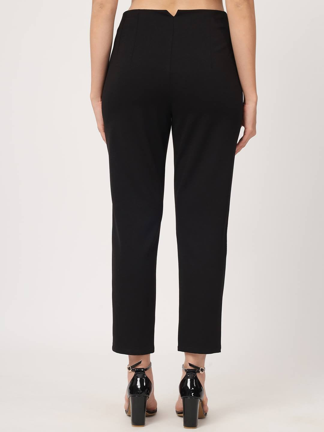 Beatnik Black Pleated Womens Trousers