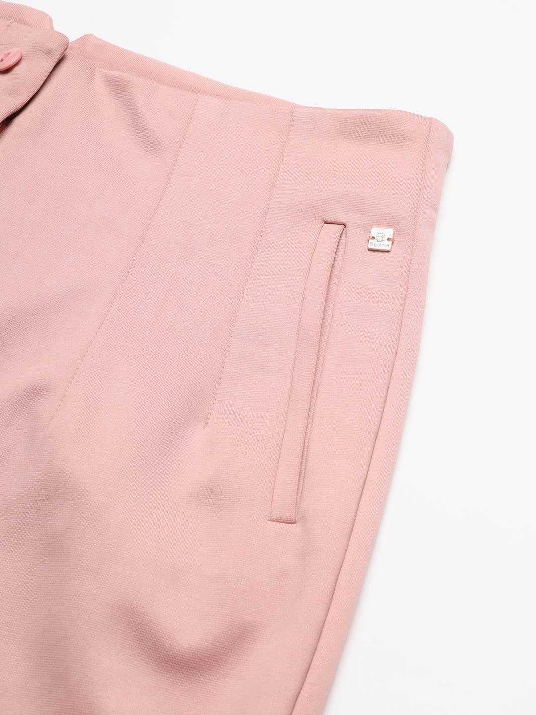 Beatnik Pink Pleated  Womens Trousers