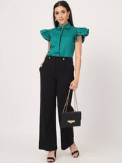 Beatnik Wide Leg Full Length Solid Womens Trousers