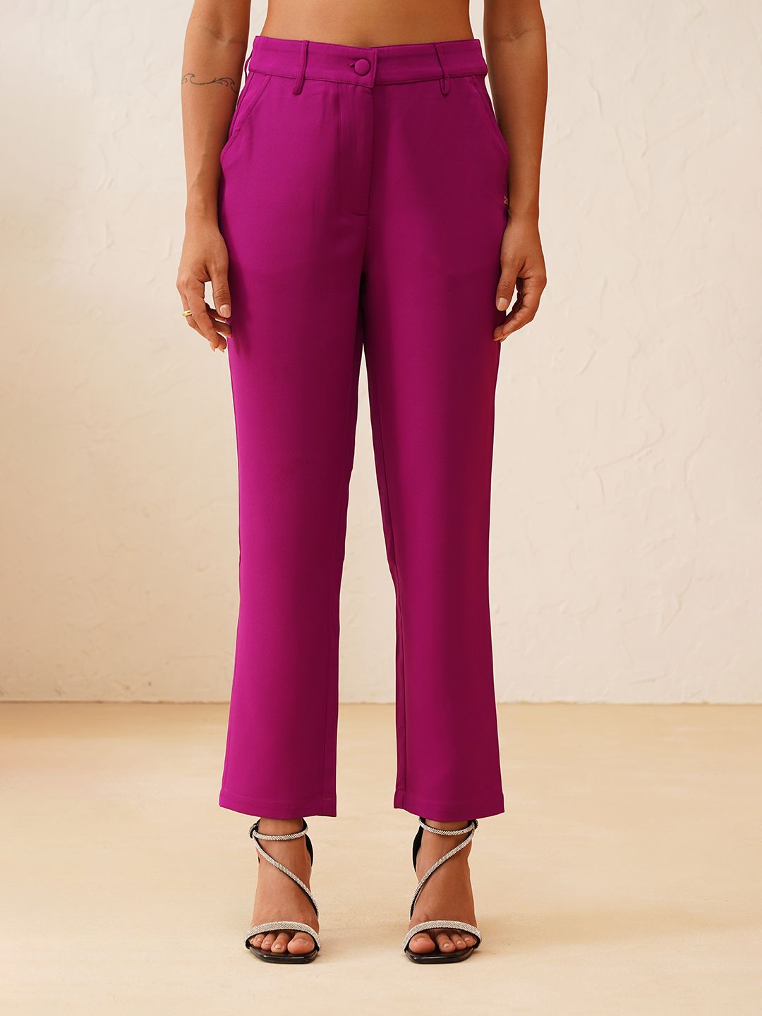 Beatnik Dark Magenta Formal Womens Trousers