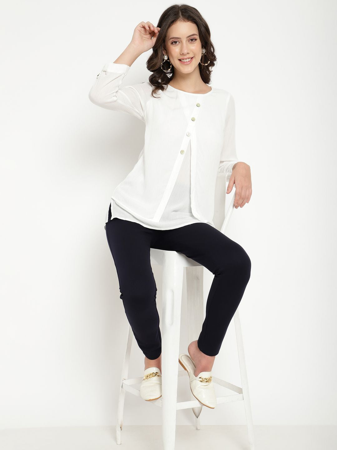 Beatnik White A-line Tunic Beatnik