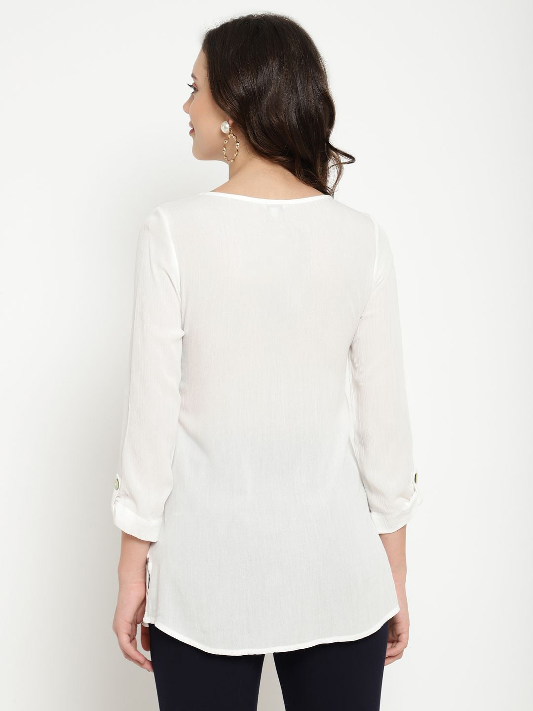 Beatnik White A-line Tunic