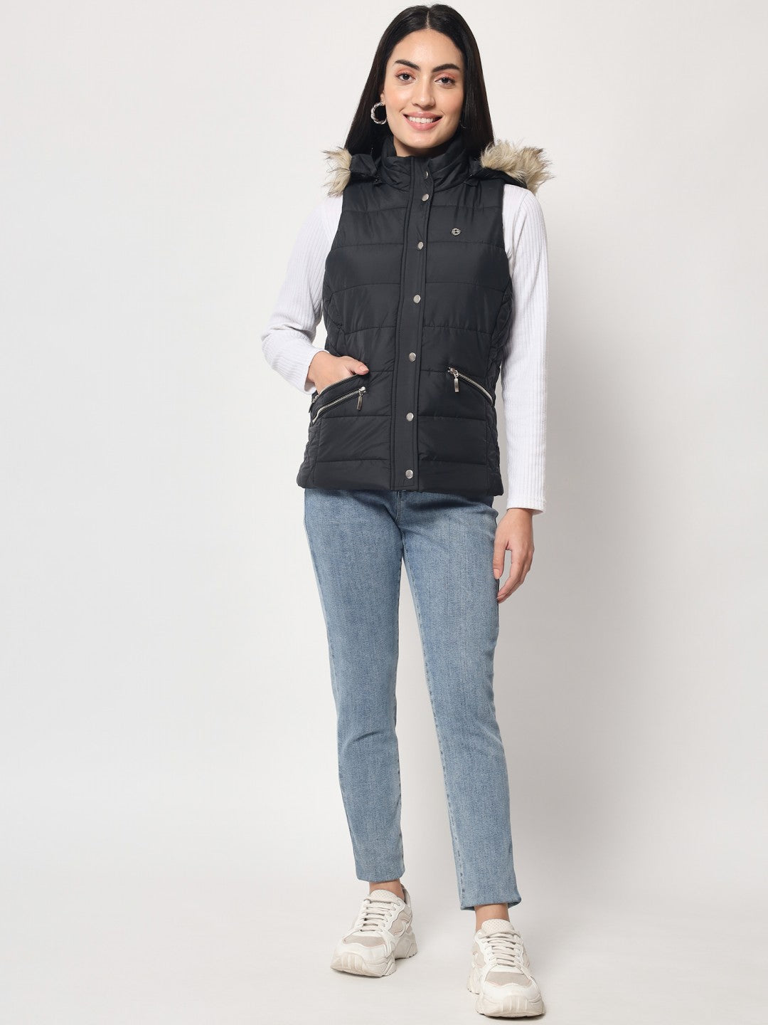 Drindf sleeveless denim jacket for women plus size lapel India | Ubuy
